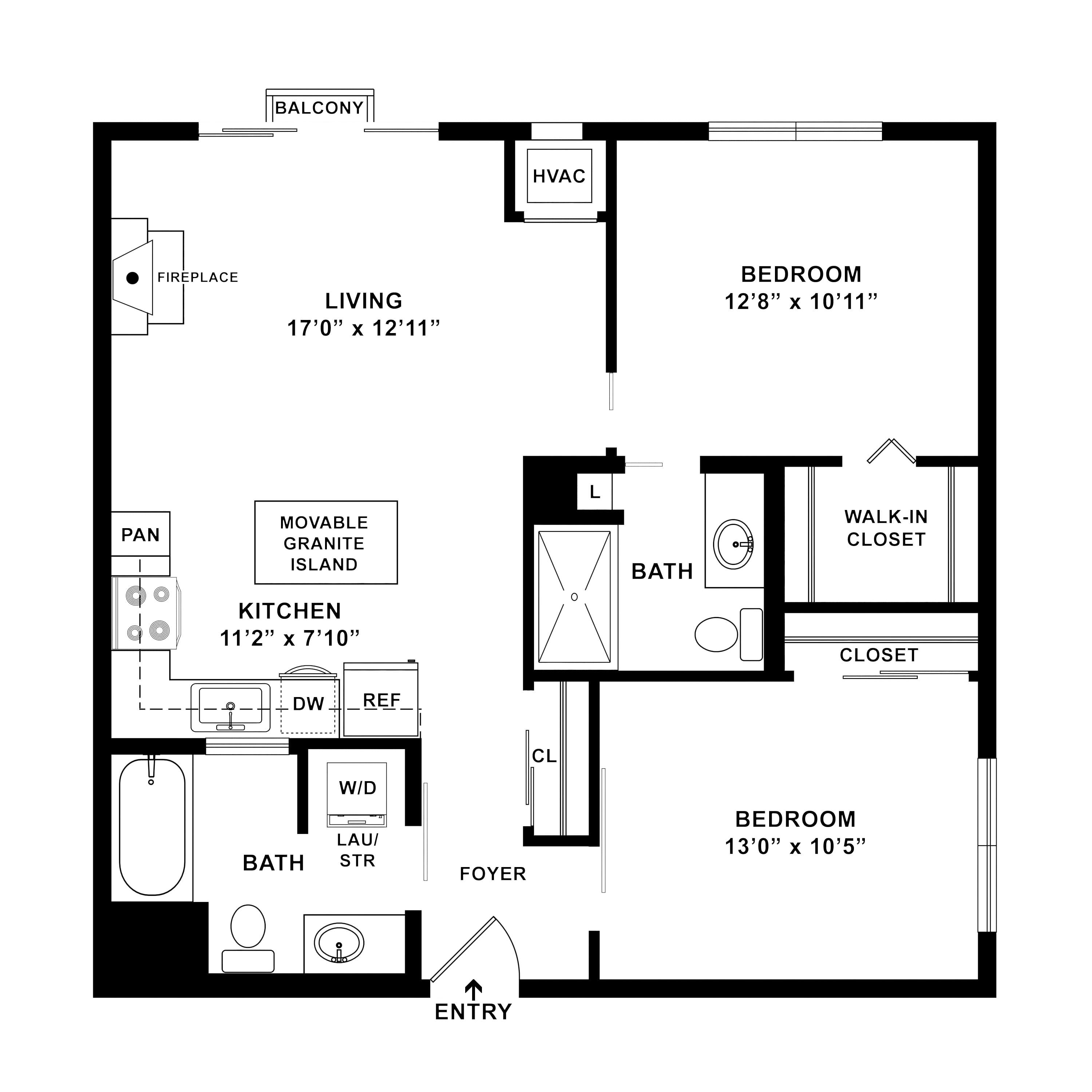 Floor plan layout diagram for 2H